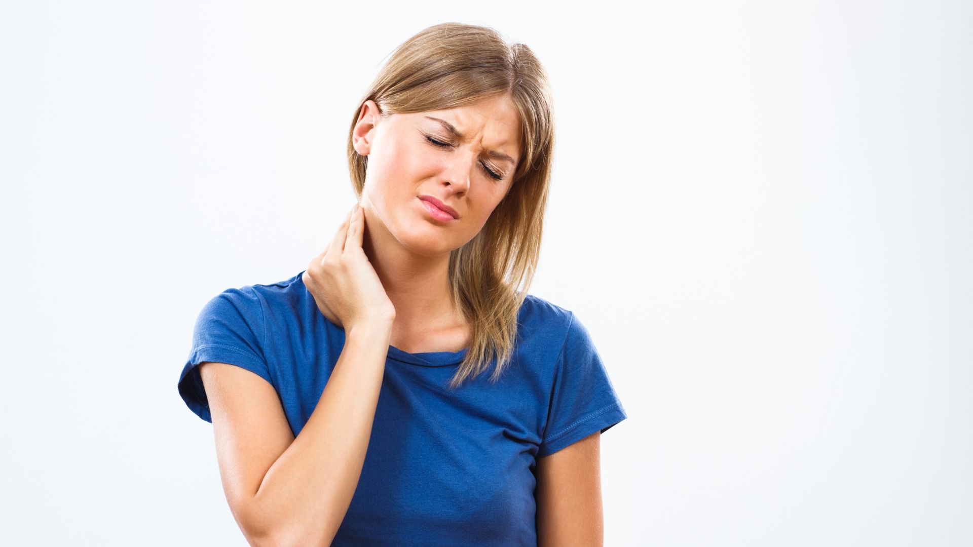 Women Suffering From Anxiety And Neck Pain